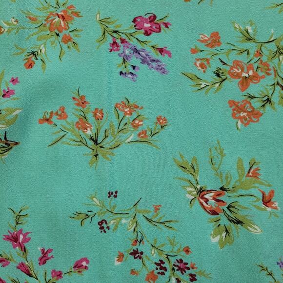 Demure Vintage Eddie Bauer Sleeveless Dusty Turquiose Floral Dress size Large - Picture 9 of 12